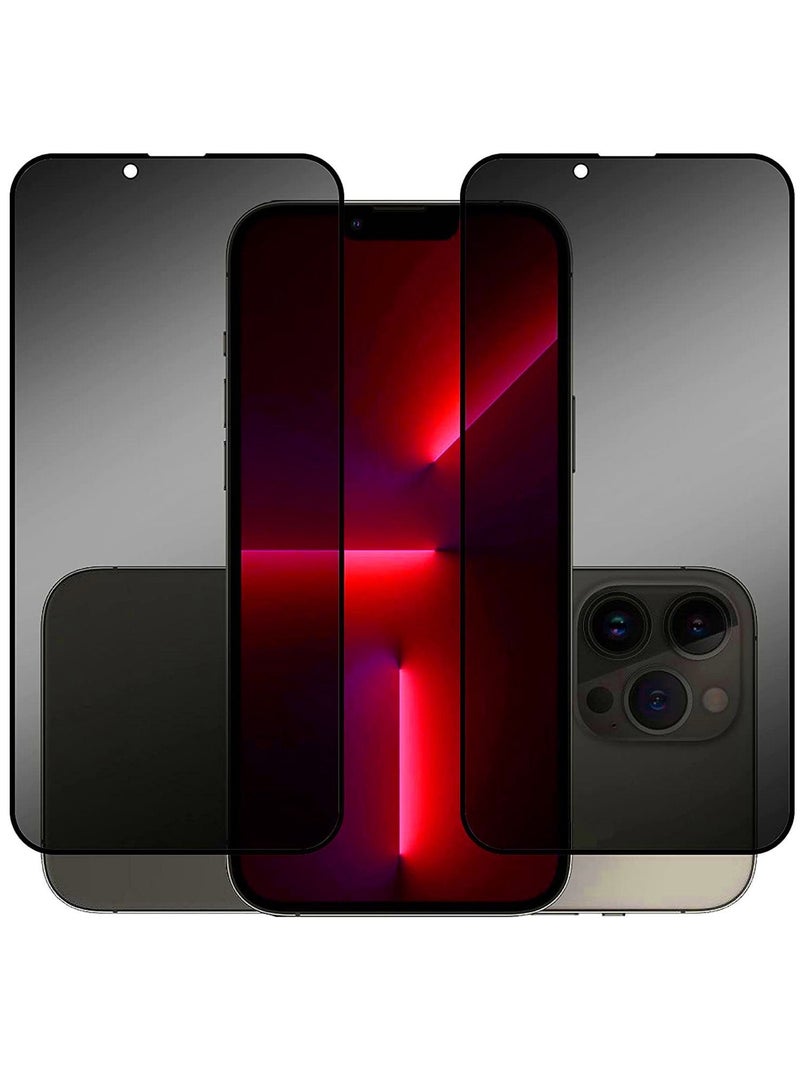 موكوم واقي شاشة زجاجي مقاوم للخصوصية مكون من قطعتين 5D لهاتف Apple iPhone 13 Pro Max ، أسود