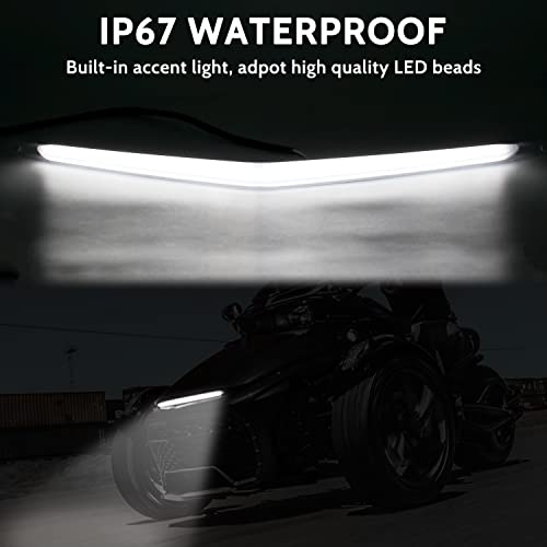 SAUTVS LED Signature White Light Kit for Spyder F3, LED Daytime Running Light DRL for Can-Am Spyder F3 All Models (1PCS, Replace #219400599) - Image 2