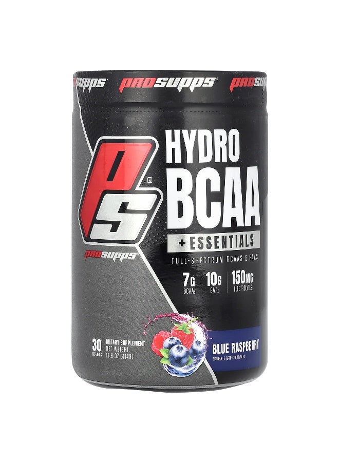 PRO SUPPS ProSupps, Hydro BCAA +Essentials, Blue Raspberry, 14.6 oz (414 g) (Packaging may vary) - Image 1