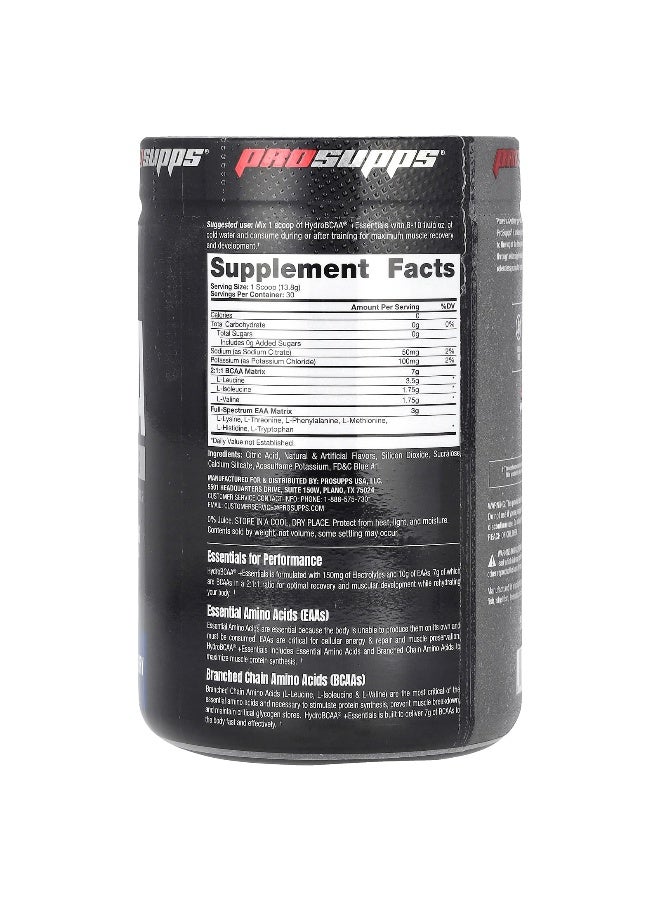 PRO SUPPS ProSupps, Hydro BCAA +Essentials, Blue Raspberry, 14.6 oz (414 g) (Packaging may vary) - Image 2