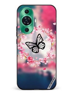 Protective Case Cover For Huawei nova 11 Ultra Butterfly in Flower Ring Design Multicolour