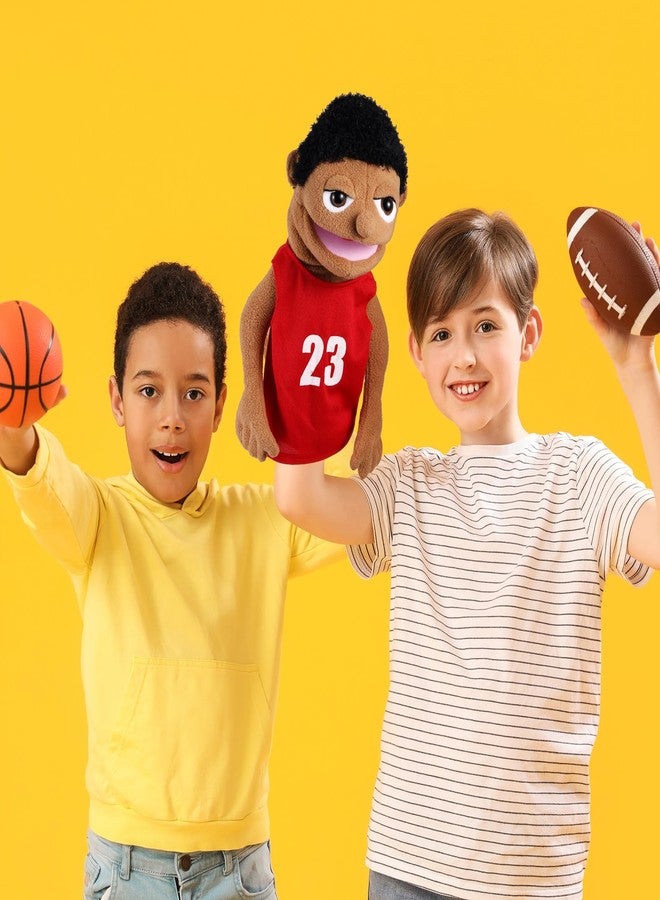 ZJoey Role Play Hand Puppets Hand Plush Chef Doctor Fireman Pirate Detective Athlete Nurse Worker Hand Puppet Toys Puppets for Kids Storytelling Imaginative Pretend Play Teaching Preschool(Athlete) - Image 2