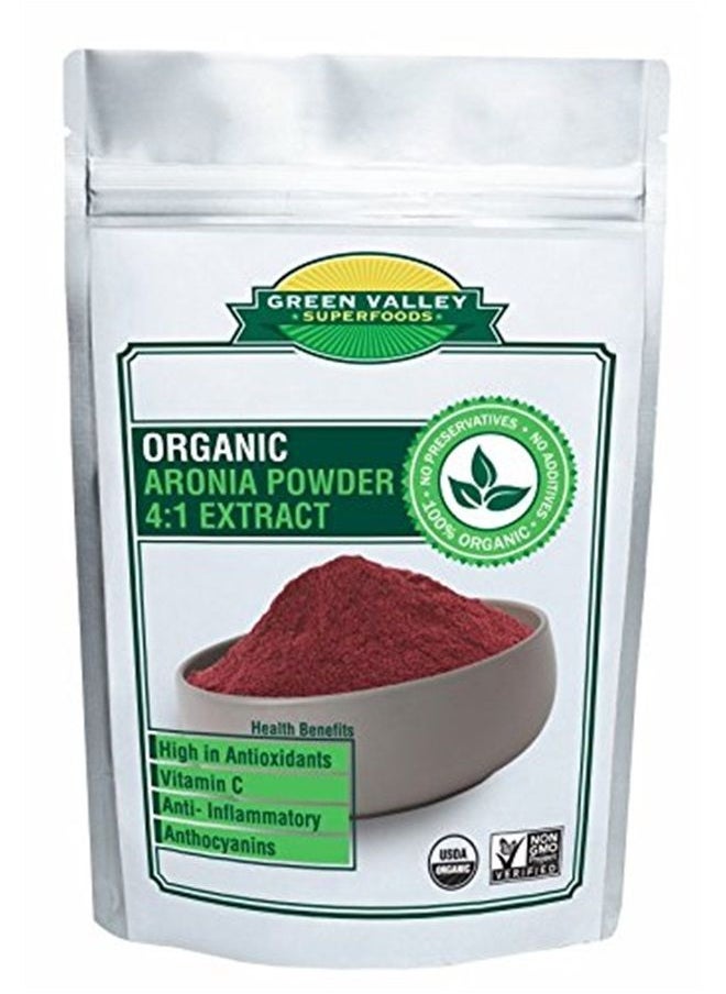 Green Valley Superfoods - Organic Aronia Berry 4:1 Extract Chokeberry Powder (8 Ounce) - Image 1