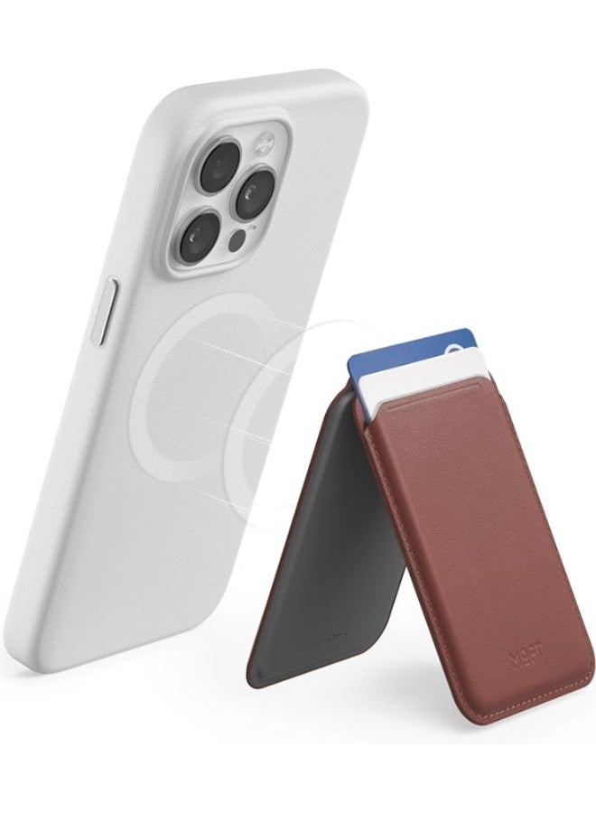 محفظة MOFT MagSafe، حامل بطاقات يتسع لبطاقتين، محفظة مغناطيسية قوية مع إمكانية تعديل الزاوية، محفظة هاتف MOVAS من الجلد النباتي لسلسلة iPhone 15/14/13/12