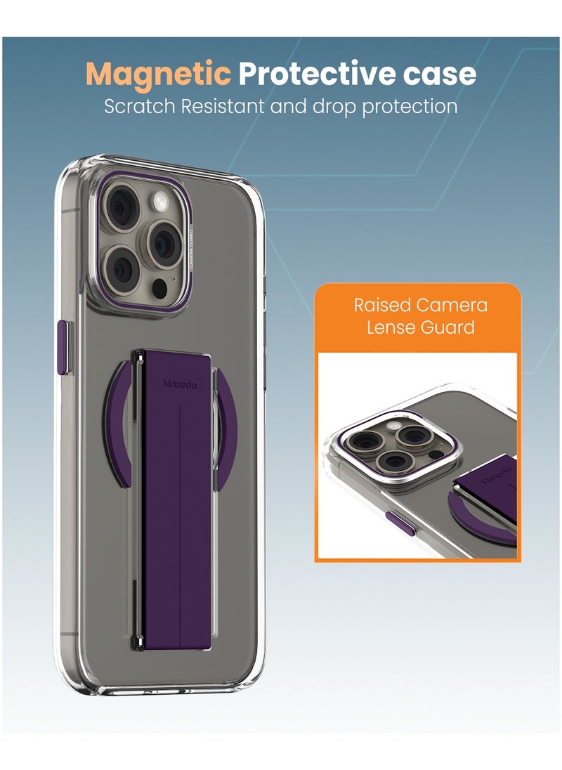 Moxedo Moxedo Magnetic Protective Case Scratch Resistant Drop Protection Magsafe Technology Compatible for iPhone 15 Pro Max 6.7 inch - Purple  - Image 3