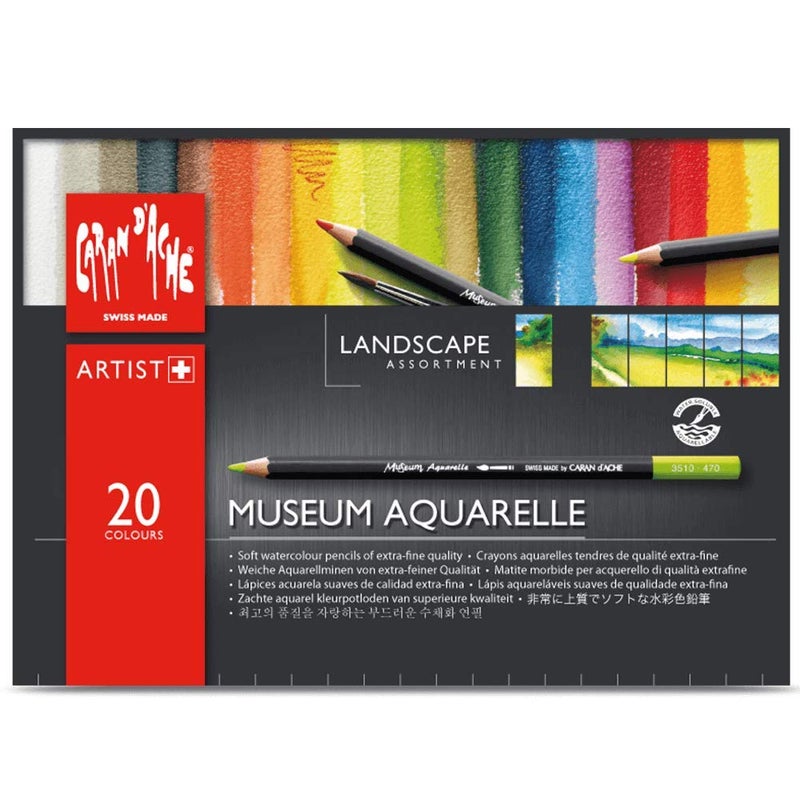 Caran D'ache Museum Aquarelle Pencil Sets Landscape Set of 20 Colours (3510.420) - Image 1