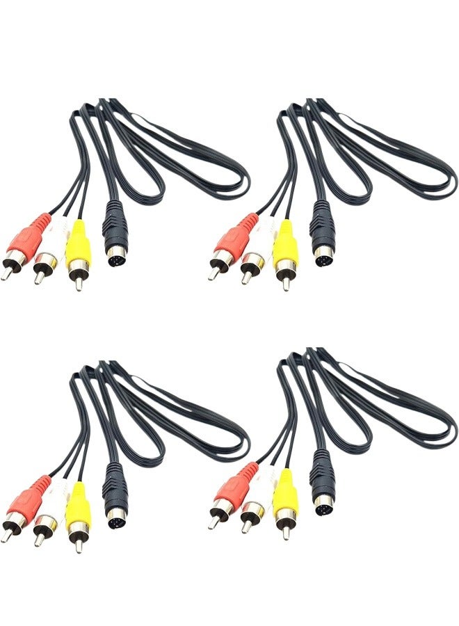 Taimi Pack of 4 Cable 7 pin 5 ft S-Video to 3 RCA tv Male2m  - Image 1