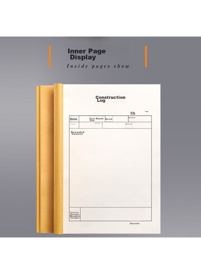 elifo Yilifeng Construction Log Book, 10-pack, 16mo Size, Record Book, Diary, Construction Site Engineering Work Enterprise Unit Safety Officer Progress Notes - Image 2