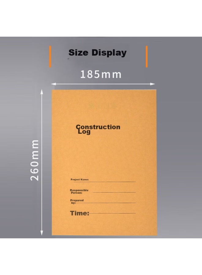 elifo Yilifeng Construction Log Book, 10-pack, 16mo Size, Record Book, Diary, Construction Site Engineering Work Enterprise Unit Safety Officer Progress Notes - Image 3