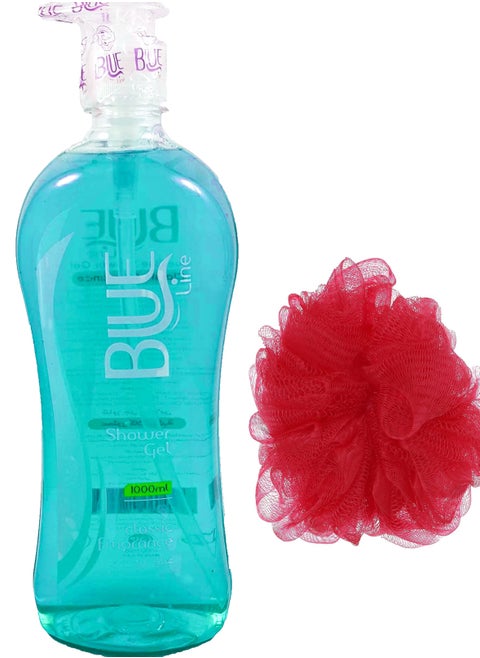 Blue Line Shower Gel With Classic Fragrance + Lofa Multi Color 1000 Ml