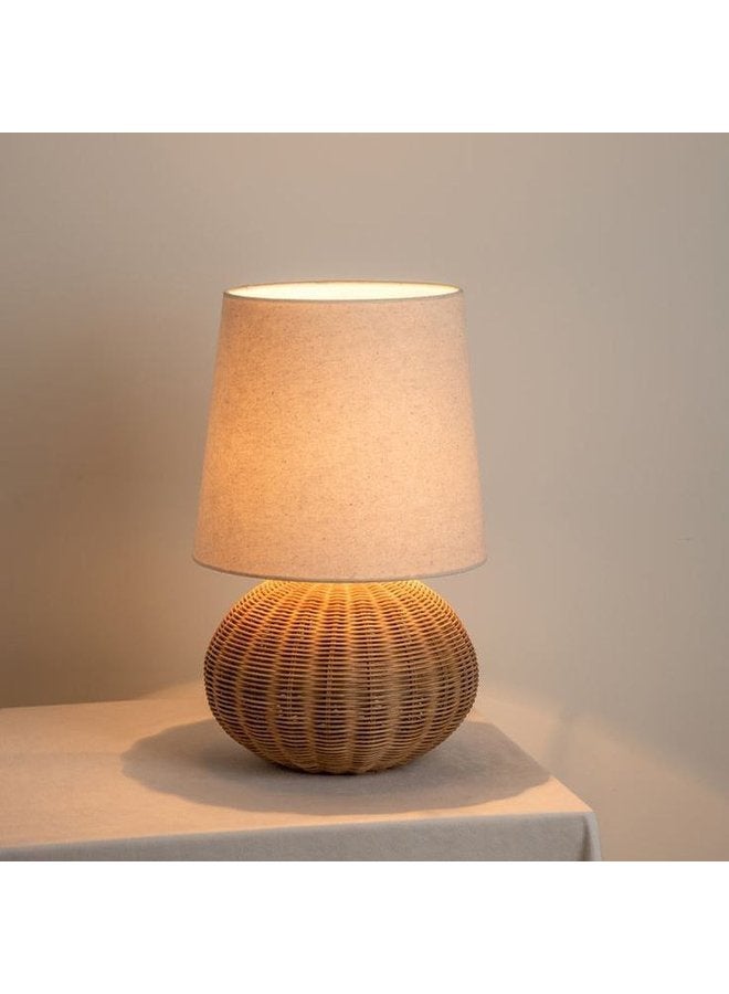 tbshomelamp Bamboo-Boho Table Lamp  Beige 20x30 cm - Image 1