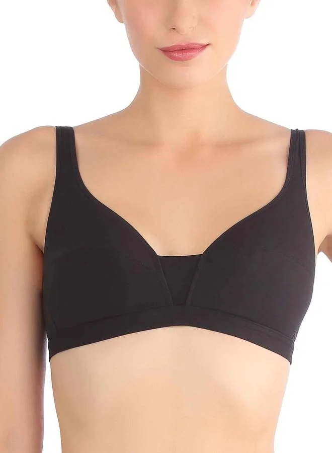 ترايامف Triumph International Women’s Non-Wired Cotton Bra | Minimizer 30A, Black | Lightly Padded Full Coverage Bra for Young Girls & Teenagers | Comfortable Everyday Innerwear | Pack of 1