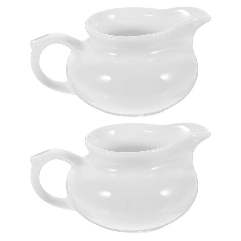 2 pcs Ceramic Gravy Boat Portable Sauce Dispenser Kitchen Gravy Dispenser with Handle - Image 5