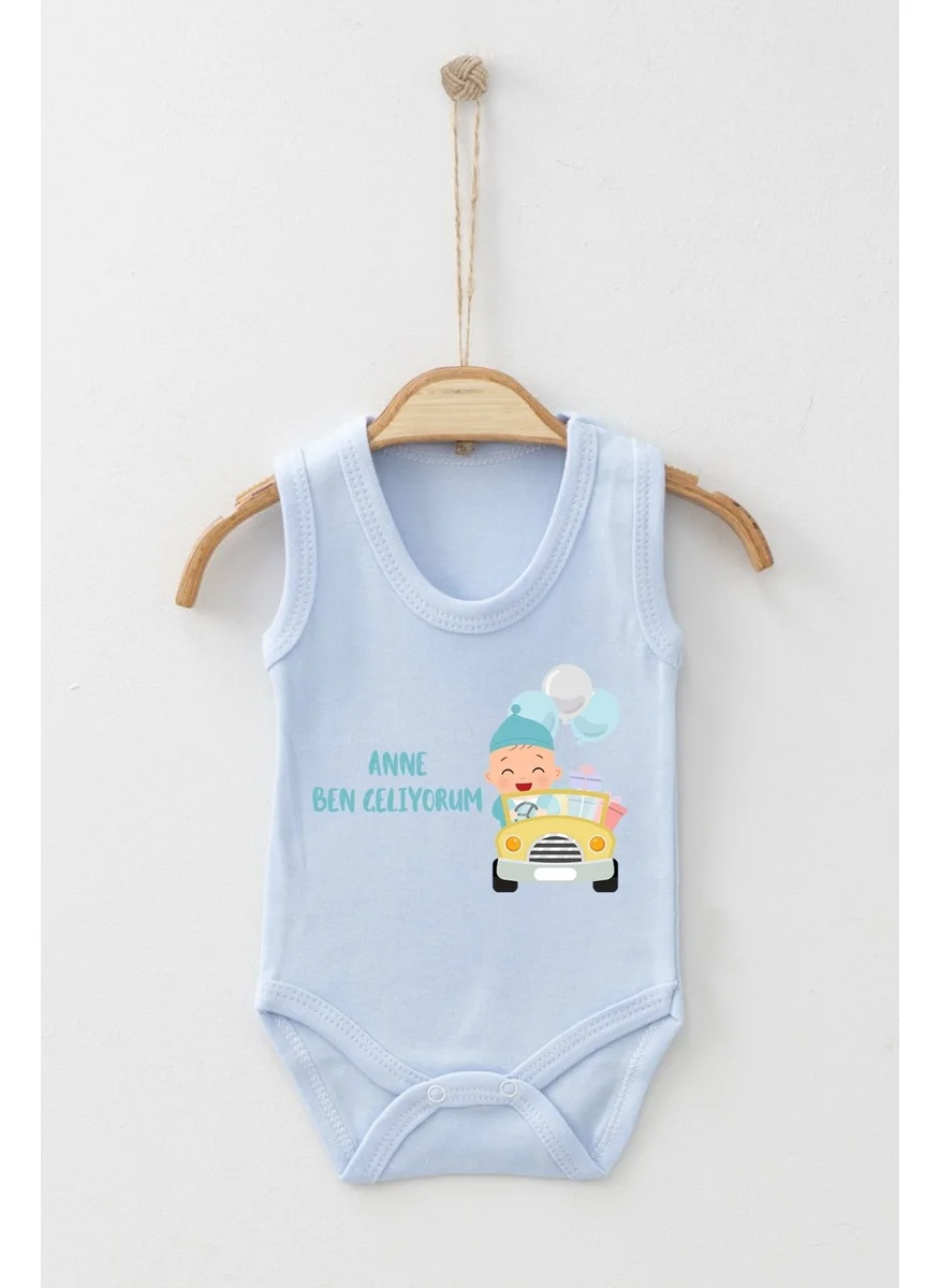 Ada Bebek Çocuk Ada Baby Kid Adabebek Cotton Organic Mother I'm Coming Strappy Badi Baby Bodysuit