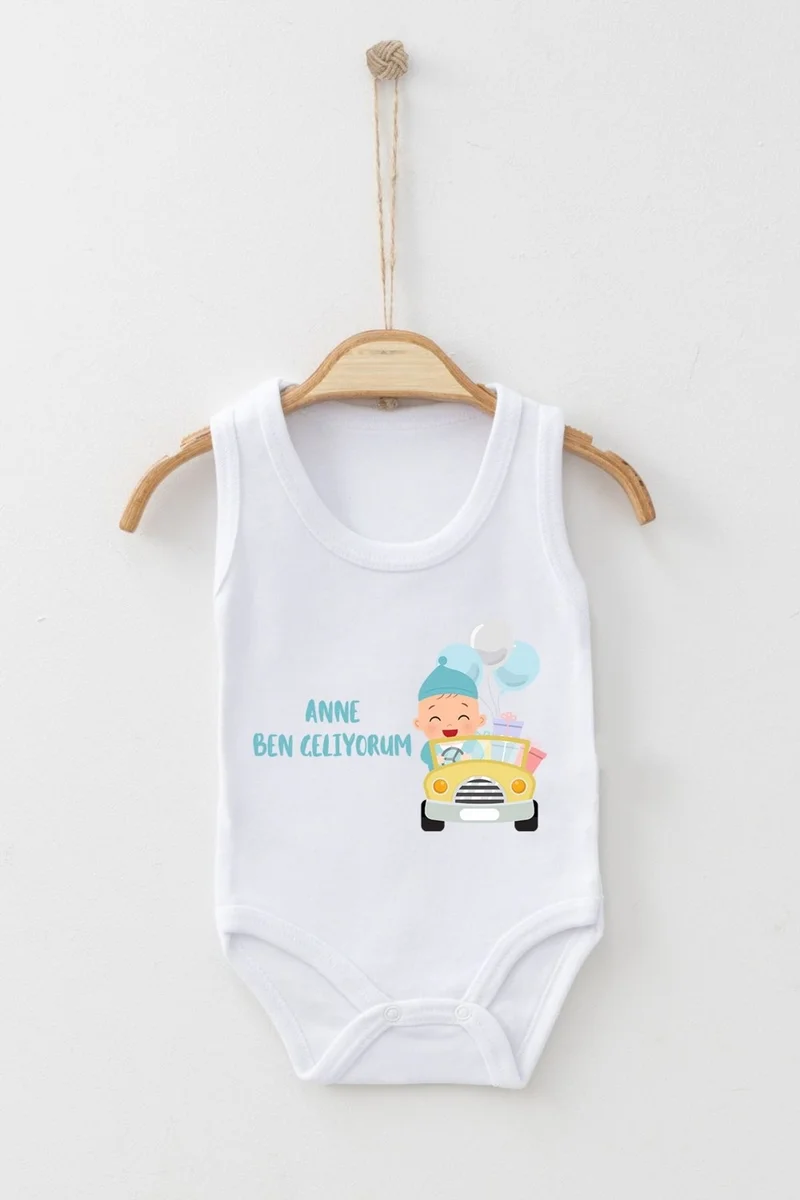 ادا بيبيك تشوكوك Ada Baby Kid Adabebek Cotton Organic Mother I'm Coming Strappy Badi Baby Bodysuit