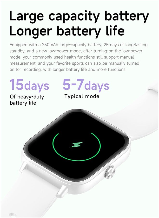 RollsTimi  - Smart Watch for Men and Women with White Case, 1.83" Fitness Tracker, Heart Rate Monitor/Sleep Tracker/Pedometer, 100+ Sport Modes, Compatible with Android & iOS - Image 1