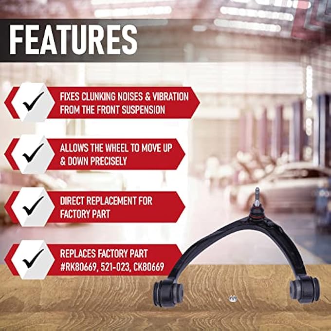 ريحني استبدال ذراع التحكم الأمامي العلوي الأيسر ومفصل الكرة المتوافق مع سيارات كاديلاك شيفروليه وجي إم سي. إسكاليد سيلفرادو 1500 سوبربان تاهو سييرا 1500 يوكون تستبدل RK80669 - Image 3