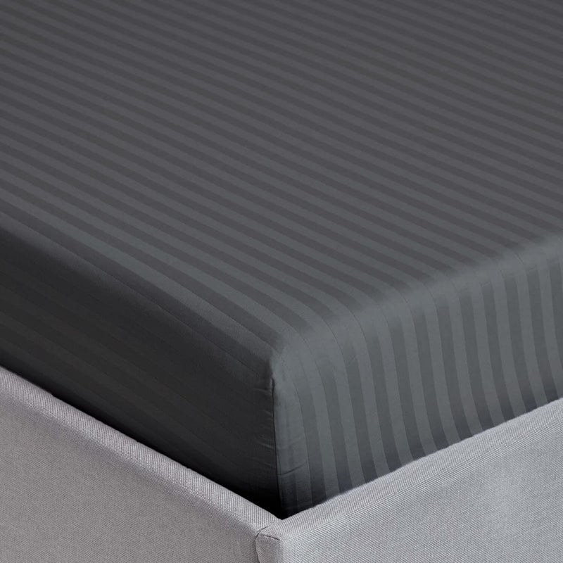 سليب ويل مجموعة شراشف مضبوطة بخطوط من 3 قطع - 200×200+17 سم (رمادي) - Image 4