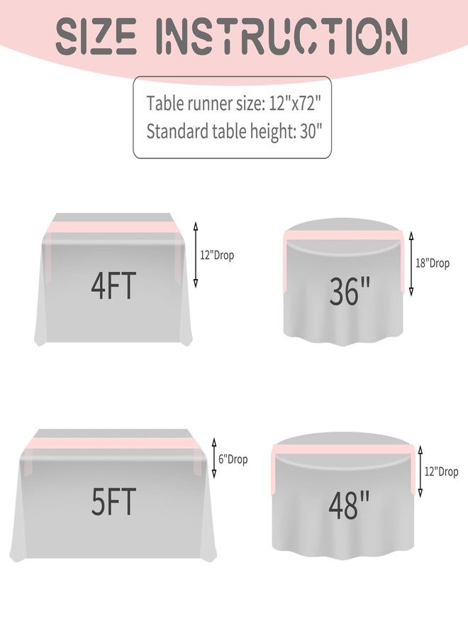 Lykoow 20 Pack Satin Table Runner 12 x 72 Inch Rose Gold Table Runner fit Rectange and Round Table,Long Premium Satin Silk Table Runners for Wedding,Birthday Banquets Engagements Party Decoration - Image 3