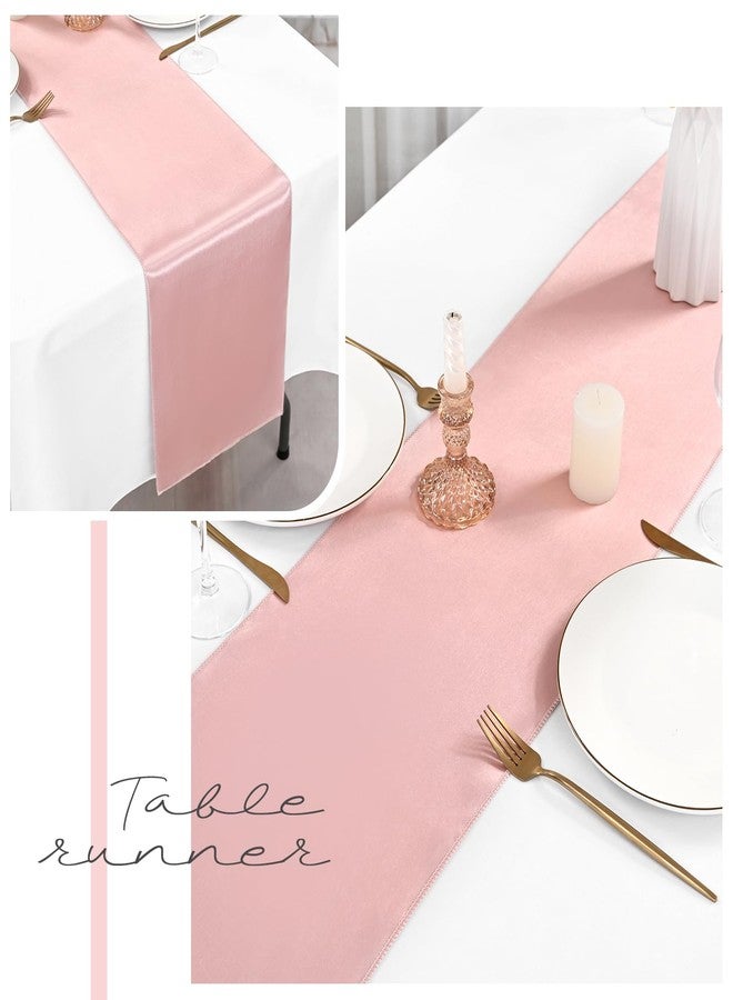 Lykoow 20 Pack Satin Table Runner 12 x 72 Inch Rose Gold Table Runner fit Rectange and Round Table,Long Premium Satin Silk Table Runners for Wedding,Birthday Banquets Engagements Party Decoration - Image 5