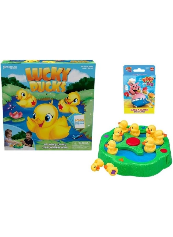 Pressman Lucky Ducks - The Memory and Matching Game That Moves - Includes A Fun Pop Make-A-Match Card Game  - Image 2