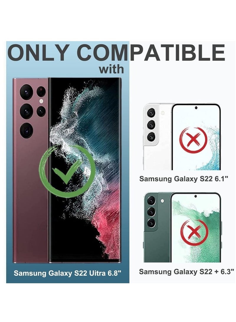 حماية شاشة خصوصية فائقة 2 عبوة لجهاز S22 Ultra - زجاج مقسى أسود مضاد للتجسس بصلابة 9H HD لجهاز سامسونج ألترا 5G 6 8" تغطية كاملة ثلاثية الأبعاد - Image 2