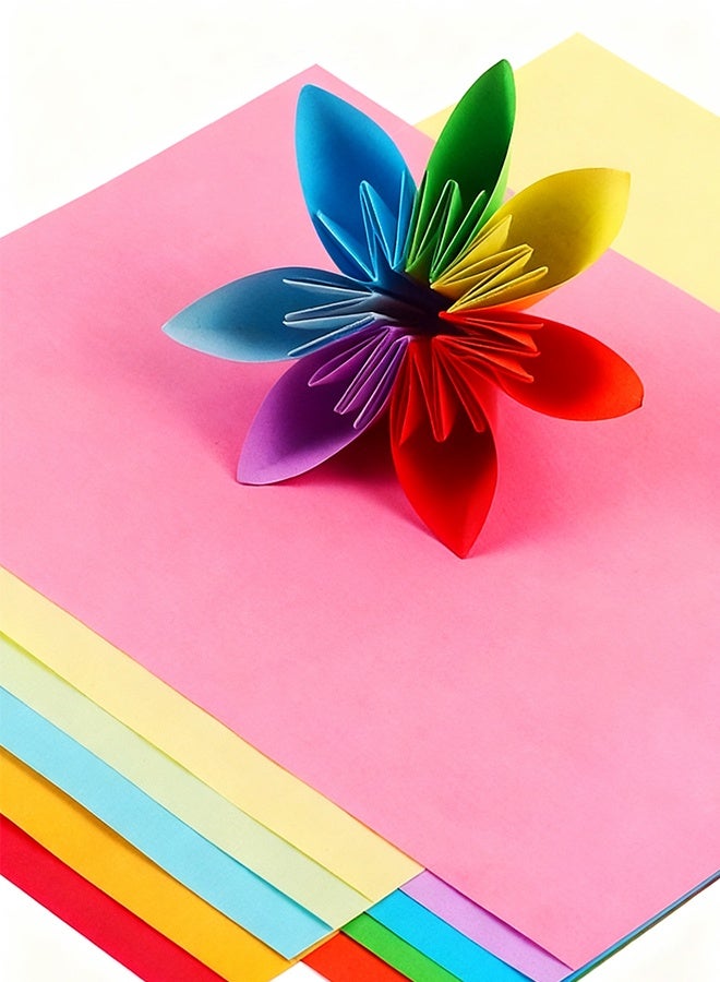 Origami Paper, 100 Sheets Double-Sided Color Origami for Kids Adults Beginners, 20 Colors, A4 Size Craft Paper for Flower Folding, School Art Projects - Image 2