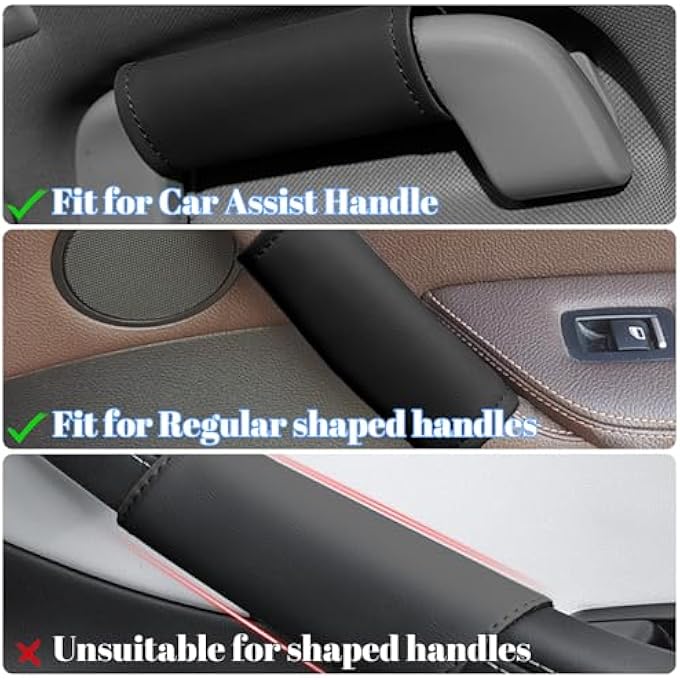 واقي مقبض باب السيارة داخل الجلد ، 4 قطع غطاء مقبض السيارة ، واقي مقبض باب السيارة الداخلي العالمي واقي مقبض الباب الملحقات الداخلية للسيارة لشاحنة سيارات الدفع الرباعي - Image 5