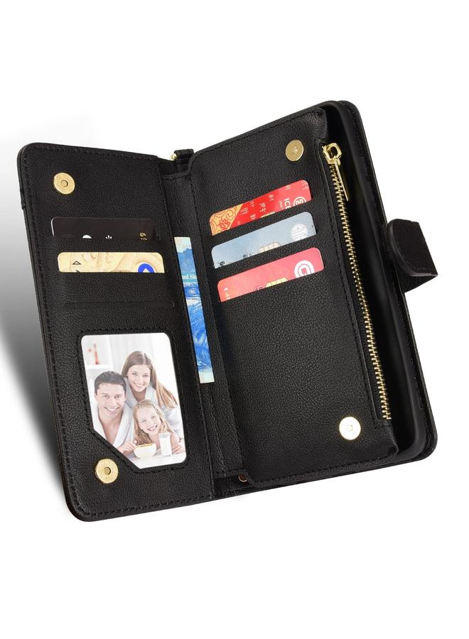 S-TOP Case For iPhone 16 Litchi Texture Zipper Leather Phone Case - Image 5