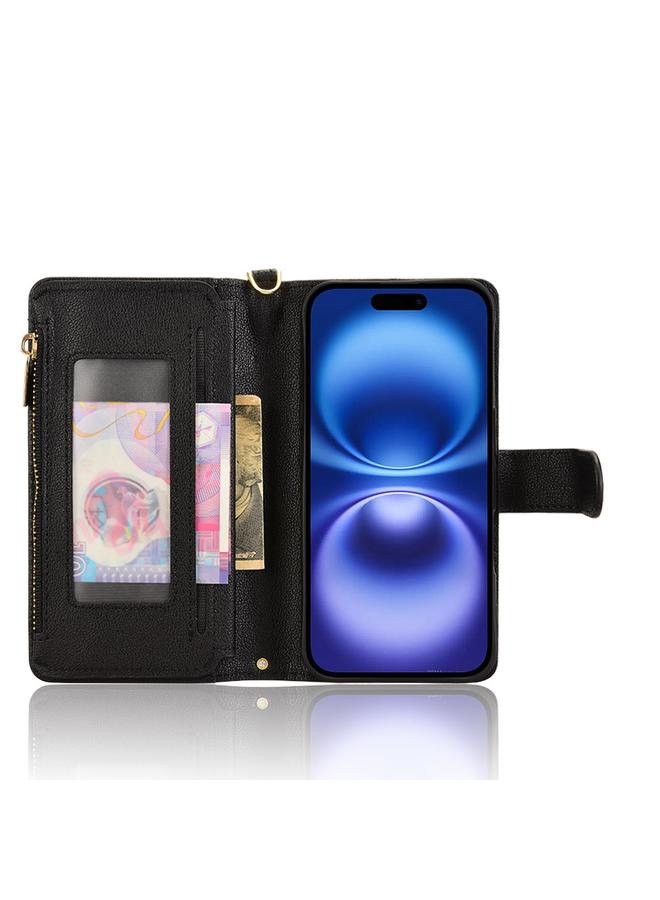 S-TOP Case For iPhone 16 Litchi Texture Zipper Leather Phone Case - Image 3