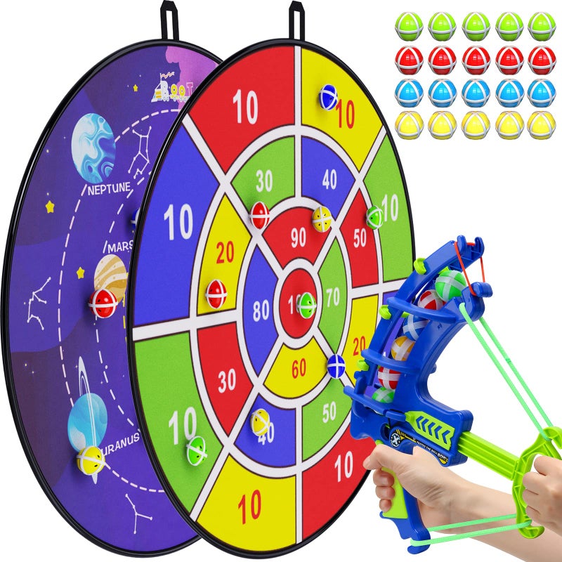BooTaa 2 Pack 29" Large Dart Board for Kids, Kids Dart Board with 20 Sticky Balls, Boys Toys, Indoor/Outdoor Fun Party Play Game Toys, Birthday Gifts for 3 4 5 6 7 8 9 10 11 12 Year Old Boys Girls - Image 1