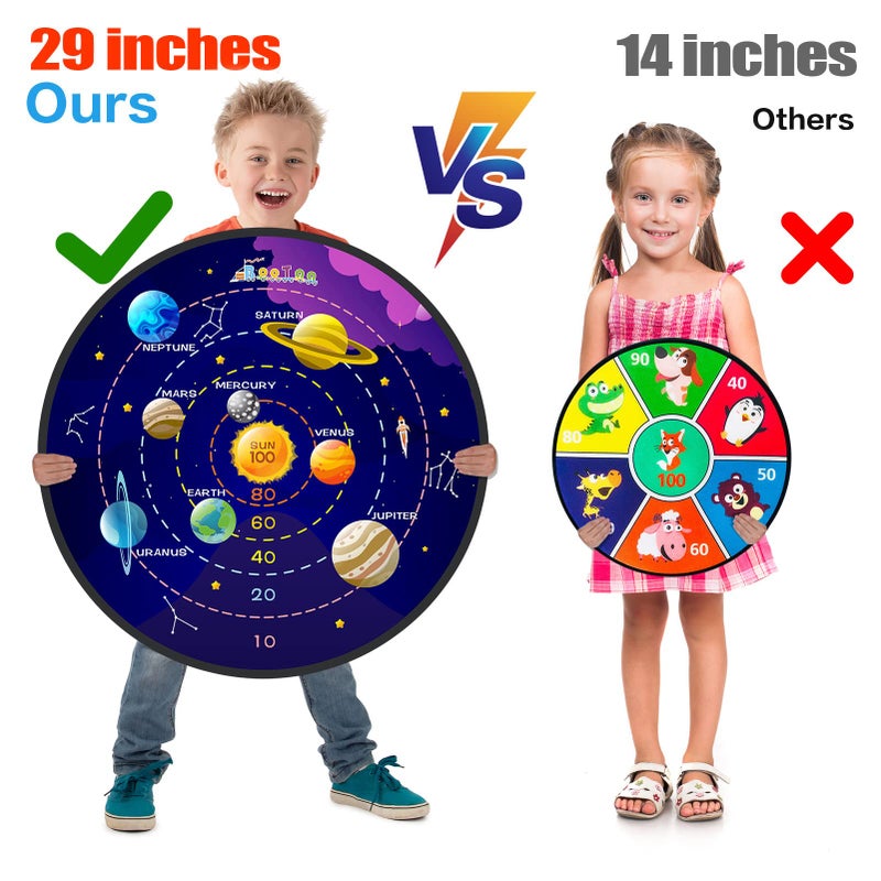 BooTaa 2 Pack 29" Large Dart Board for Kids, Kids Dart Board with 20 Sticky Balls, Boys Toys, Indoor/Outdoor Fun Party Play Game Toys, Birthday Gifts for 3 4 5 6 7 8 9 10 11 12 Year Old Boys Girls - Image 2