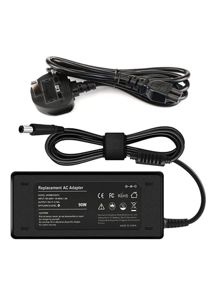 Max Power 90W 19V 4.74A Charger laptop adapter compatible for HP Elitebook 8460p 8470p 8440p 8560p 8760p 8460w 8470w 8570w 8770w Probook 4430s 4440s 4520s 4530s 4540s 6730b 6530b - Image 1