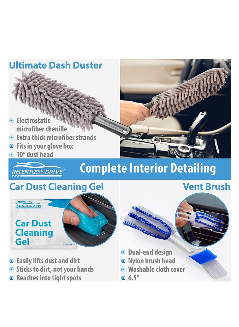 SYOSI Car Wheel Tire Cleaning Brush Set, Car Detailing Kit, 20Pcs Car Detailing Brush Set (Wheels Brush, Rim Brush, Detailing Brushes, Car Drill Detailing Brushes, Wash Mitt, Wax Pads, Wash Towels)  - Image 3