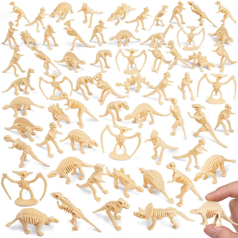 HFKPJRT 65 Pcs Dinosaur Bones for Sandbox Mini Dinosaurs Bones for Kids Mini Dinosaur Skeleton Figures for Science Play Dino Fossil Toys for Dino Sand Dig Party Favor Cake Topper Decoration - Image 3