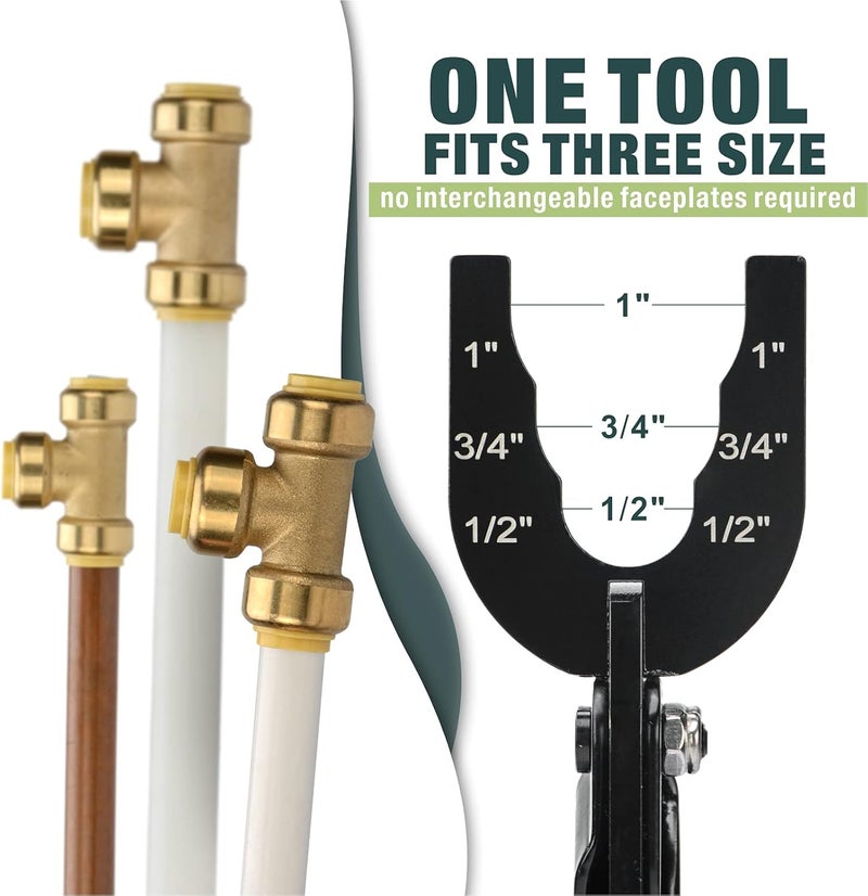 iCRIMP Push-to-Connect,Push-fit Disconnect Clamp Tool for Brass-Push Fittings Removing,Multi-size Combination 1/2",3/4",1"-CRQ02 - Image 3