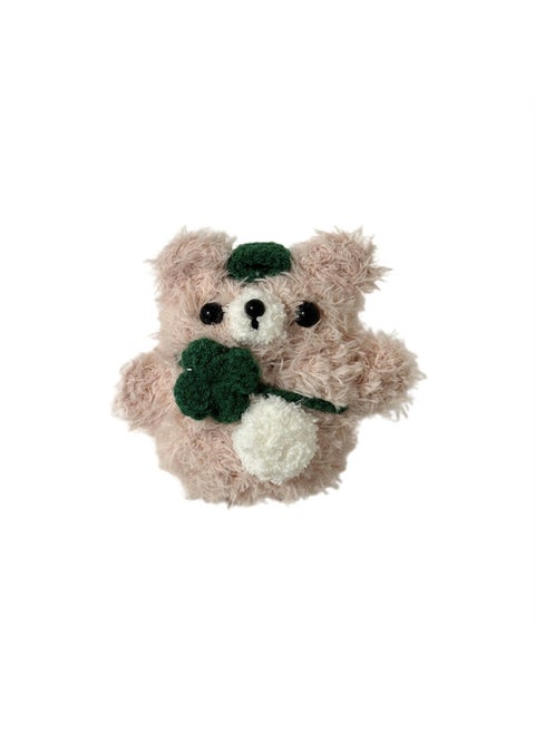Plush Four-leaf Clover Khakis Bear For Airpods4 For Apple Bluetooth Wireless Earphone Set 1/2/3 Generation Pro2 Women-Color:Plush Four-leaf Clover Khaki Bear Headphone Cover-Applicable Models:Airpods Pro/Airpods Pro2