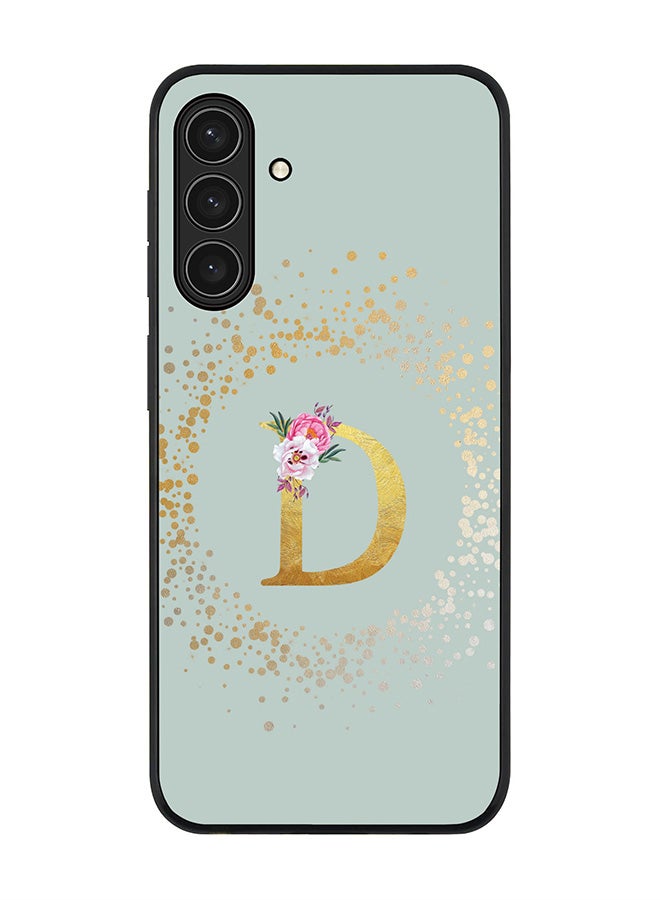 For Samsung Galaxy A17 / A17 4G Case,Slim fit Camera Protection, Shockproof Thin Phone cover  - Custom Monogram Floral - D  (Light Grey )