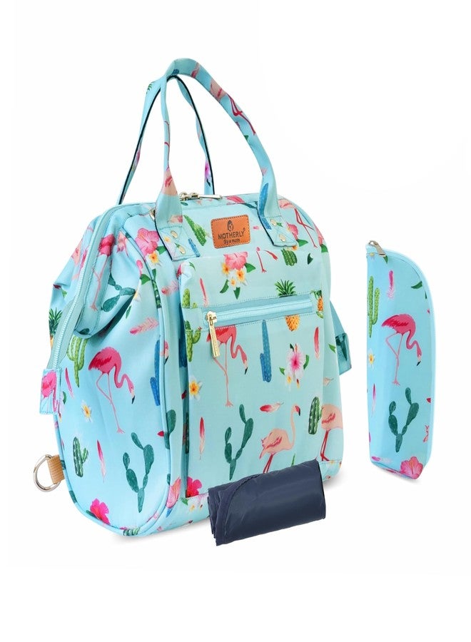 Motherly Nano Diaper Bag for Mothers for Travel- Combo Set with Accessories, Small Maternity Handbag for Newborn Baby,Multiple Pockets Water Resistant Baby Bag (Cactus Light Green) - Image 1