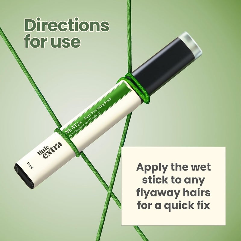 Little Extra Neat Fix Hair Finishing Stick Tame Frizz Flyaways Baby Hairs Hair Fixing Styling Gel with Rosemary Fenugreek TravelFriendly NonGreasy NonSticky No Parabens Silicones - Image 5