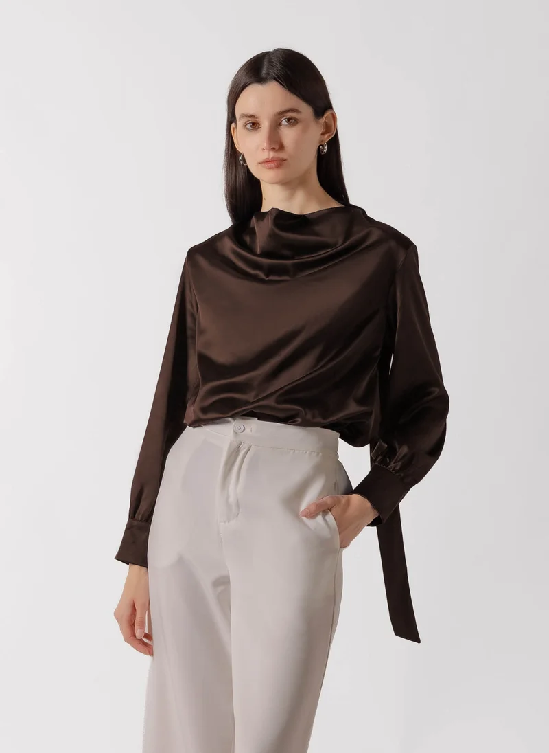 Shapes TIE NECK SATIN BLOUSE