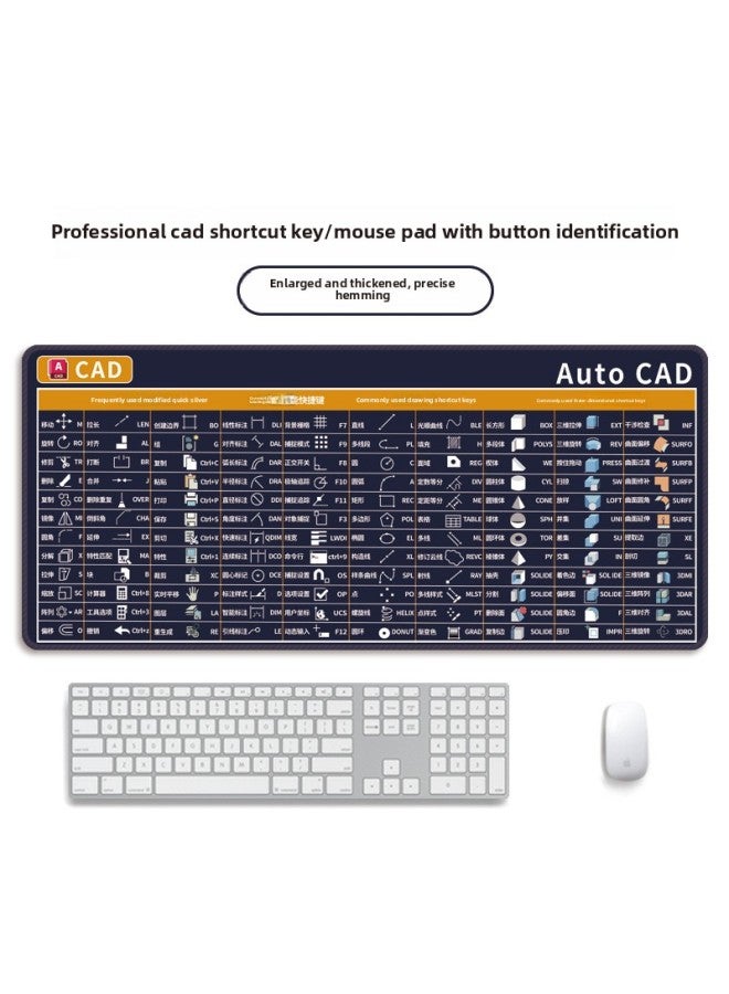 CAD Mouse Pad Shortcut Keys Pr Desk Pad Ps Keyboard Computer Excel Function Multi-function Ai-Color:900x400mm-2mm-Pattern:(OFFICE) WORD+EXCEL Function Shortcut Key