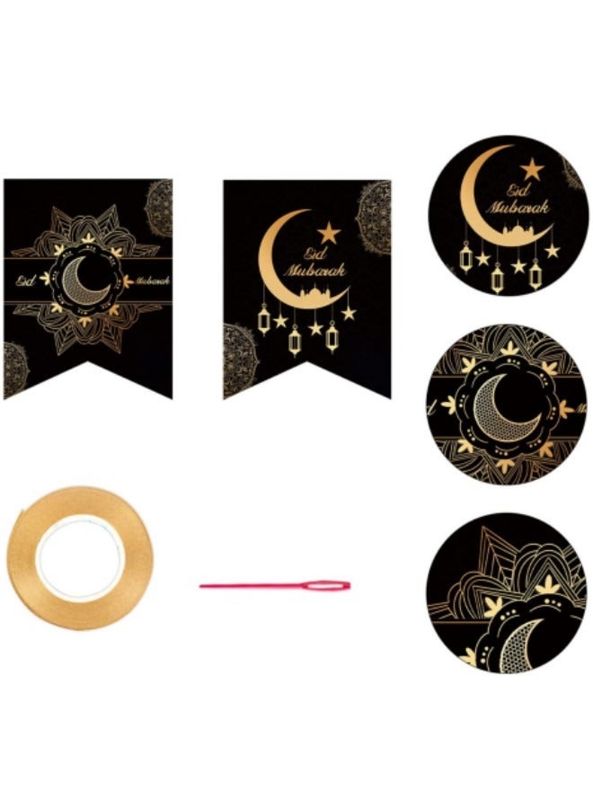 GGEROU 15Pcs Eid Mubarak Banner,Ramadan Banner,DIY Eid Mubarak Decorations,Eid Mubarak for Eid Decorations,for Home Ramadan Eid Decorations, Ramadan Decorations for Home - Image 2