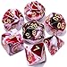 QMAY DND Dice Set DD Polyhedral Dice 7 Pcs for Dungeons and Dragons Blood red and White - Image 2