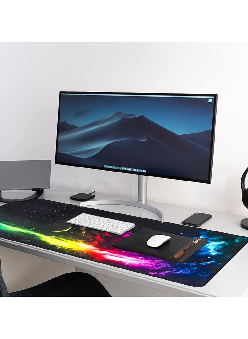 EFISH Mouse Pad (800 * 300 * 3 MM) Extended Large Mouse Mat Desk Pad, Stitched Edges Mousepad,Non-Slip Rubber Base,XL Gaming Mouse Pad for Office & Home  - Image 2