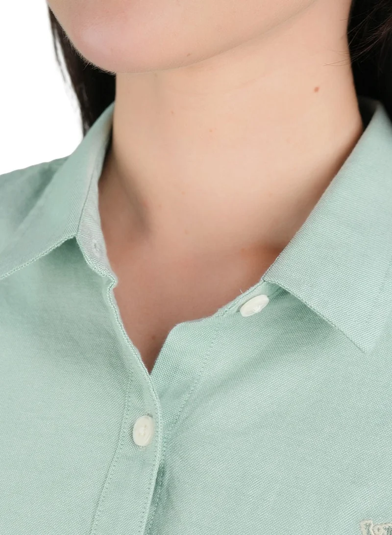 GIORDANO  Women’s Slim Oxford Shirt with Embroidery for Women | Best Price UAE