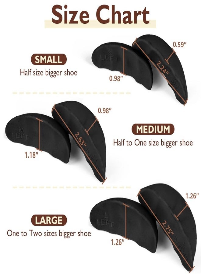 Dr.Foot Shoe Filler Inserts for Loose Shoe, Toe Filler Cushion Inserts for Shoe Too Big, Big Shoe Fillers Make Shoes Fit for Casual Sports High Heels Boots (Medium: Half to One Size Bigger, Black) - Image 2