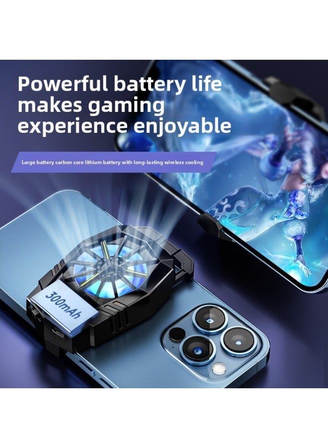 Advantage Running Volume X17 Battery Mobile Phone Radiator Back Clip Portable Quiet Air Cooled Cooling Device-Color:X17 Electroplated Black  - Image 1