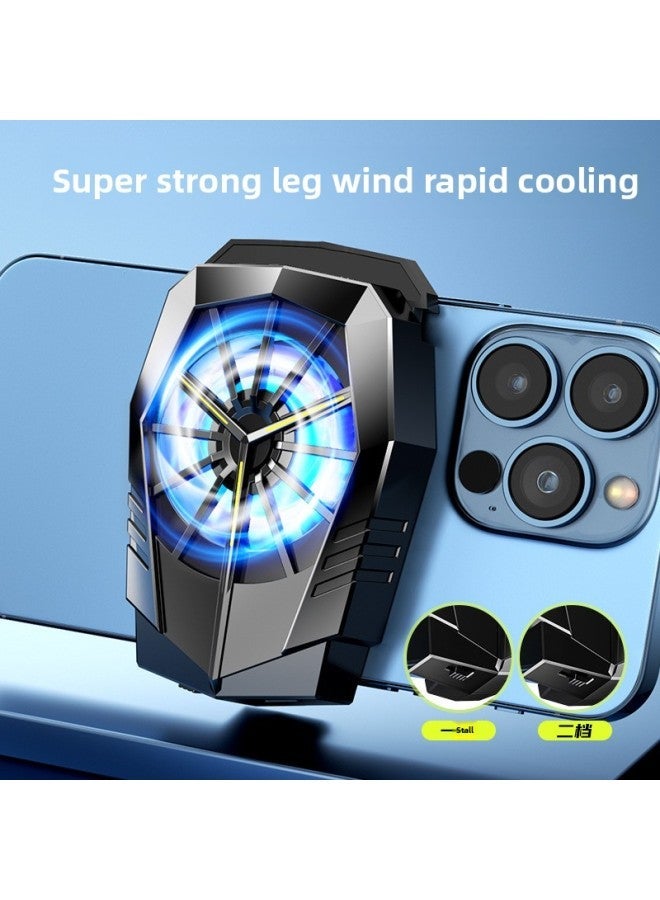 Advantage Running Volume X17 Battery Mobile Phone Radiator Back Clip Portable Quiet Air Cooled Cooling Device-Color:X17 Electroplated Black  - Image 2