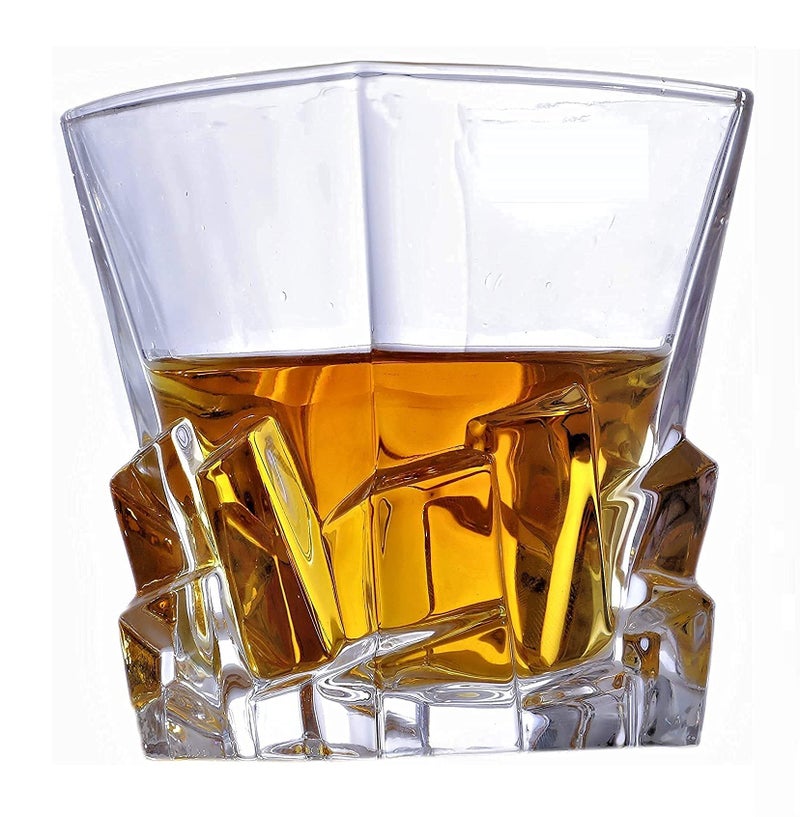 TIENER Timeless European Crystal Whiskey Glasses Set Pcs- 355 Ml Bar Glass for Drinking Bourbon, Whisky, Scotch, Cocktails, Cognac- Old Fashioned Cocktail Tumblers (Set of 2) - Image 2